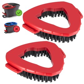 2 PCS O-Ceda Spin Mop Scrub Brush Head Attachments, Scrubbing Triangle Mop Brush, Compatible with EasyWring 1 Tank System, Hard Bristle Floor Cleaning Brush for Shower Kitchen Wall Tile Cleaning