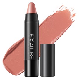 FOCALLURE Ultra Chic Matte Lipstick,Rich Vitamin E Lip Crayon,Lightweight Matte Color without Drying or Fading,Long Lasting Waterproof Lips Makeup,FUZZY WUZZY
