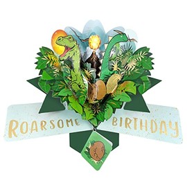 Roarsome Birthday Pop Up Birthday Greeting Card with Dinosaurs 3D Pop-Up Cards POP232