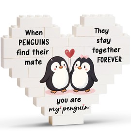 Greatabox Gifts for Her, Wedding Gifts, Engagement Presents, Anniversary Romantic Gifts, I Love You Gifts for Him Her, Valentines Birthday Penguin Plaque Gifts for Couples Girlfriend Boyfriend Wife