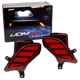 iJDMTOY Red Lens 3-In-1 LED Rear Bumper Reflector Light Assembly Compatible With 2020-up Toyota Highlander, JDM Style LED Assy Functions as Rear Fog Lamp, Brake Light & Turn Signals