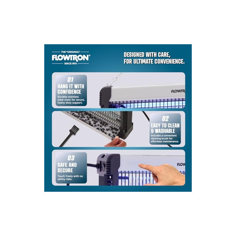 Flowtron Indoor Bug Zapper: 3000V Electric Insect Killer & Mosquito