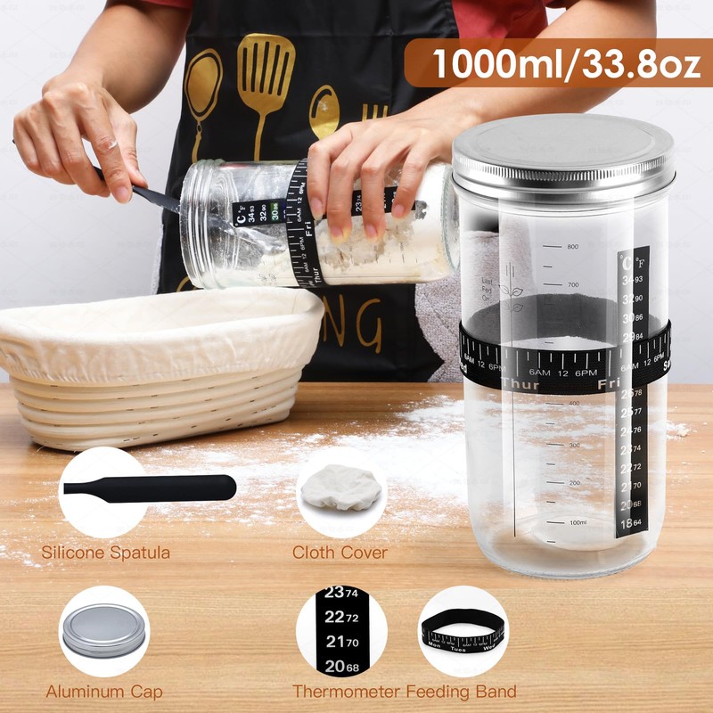 Soudough bread baking supplies, Upoomart Banneton Bread Proofing Basket Set