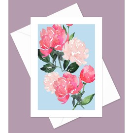Beautiful Bouquet Cut Flowers Greeting Cards - Set of 10 All Occasion 5x7 Note Cards with Envelopes. Blank Inside. Watercolor Designs of Popular, Colorful Ruffled Flowers.