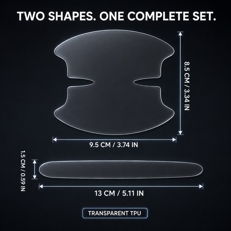 8-Piece Transparent Car Door Handle Scratch Protection Film Set