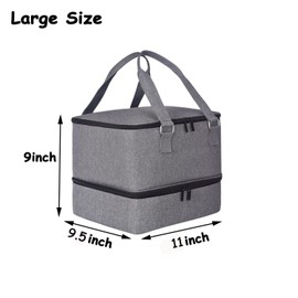 Quoyiyo Nail Polish Bag Organizer Case, Nail Polish Organizer Case Hold 42 Bottles (15 ml) and Nail Lamp, Double Layers Nail Polish Case with Adjustable Dividers for Nail Art Tools(15 ml)