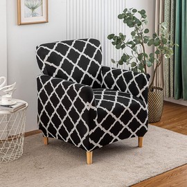 Buenanir Accent Chair Covers with Arms Stretch Mid Century Modern Accent Chair Slipcovers 1-Piece Printed Banquet Arm Chair Cover Couch Sofa Covers Protector for Living Room Office Hotel #12