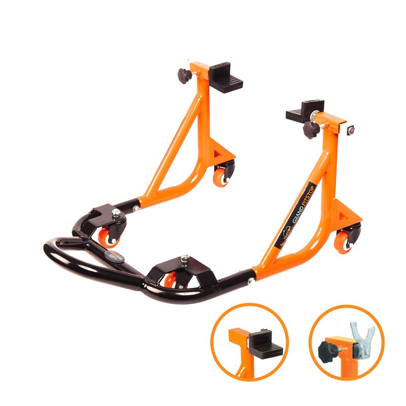 GRAND PITSTOP Universal Adjustable Rear Paddock Stand for Motorcycles with