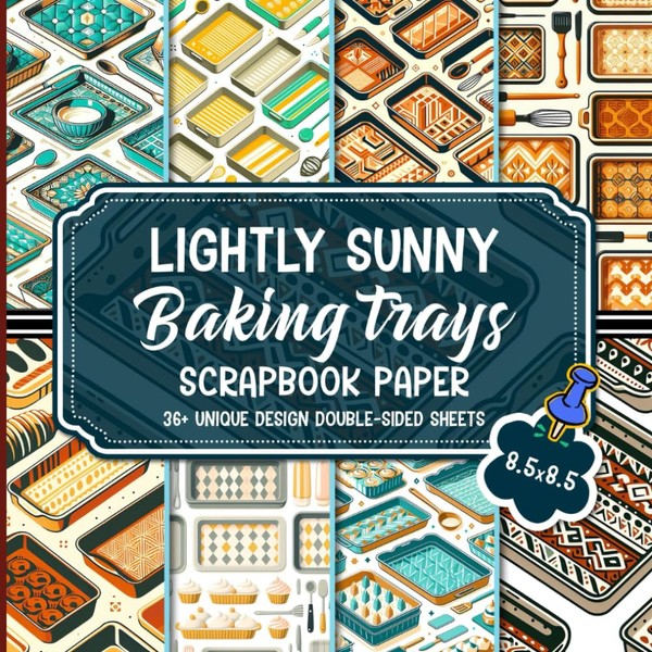 Lightly Sunny Baking Trays Scrapbook Paper: 36+ Charming Paper for