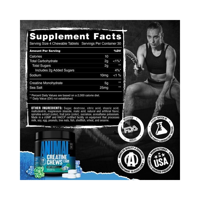 Animal Creatine Chews – Enhanced Creatine Monohydrate Chewable Tablets with