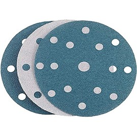 Starcke Premium 6 Inch 15 Hole Hook and Loop Grip Sanding Discs - Blue Zirconia - for Wood Floors (25, 100 Grit)