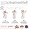 SwaddleDesigns Transitional Swaddle Sack, Arms Up Half-Length Sleeves and Mitten