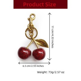 ZLSSETEC Cherry Bag Charm Cherry Keychain Cute Cherry Purse Charm Cherry Accessories Gifts for Women Christmas Birthday Valentine Gifts