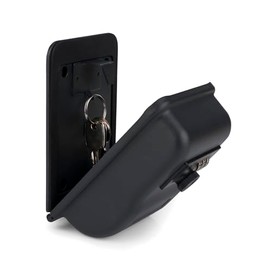 Pavo Premium Combination Safe Box-Wall Mounted-with Handy Key Hook Included-Black, Metal 14.5x10x5.7 cm