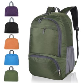GUZHAIREN 30L Ultra Lightweight Foldable Backpack, Hiking Daypack Rucksack, Packable Unisex Water Resistant Walking Backpack for Outdoor Sports, Hiking, Travelling, Walking, Camping (Green)
