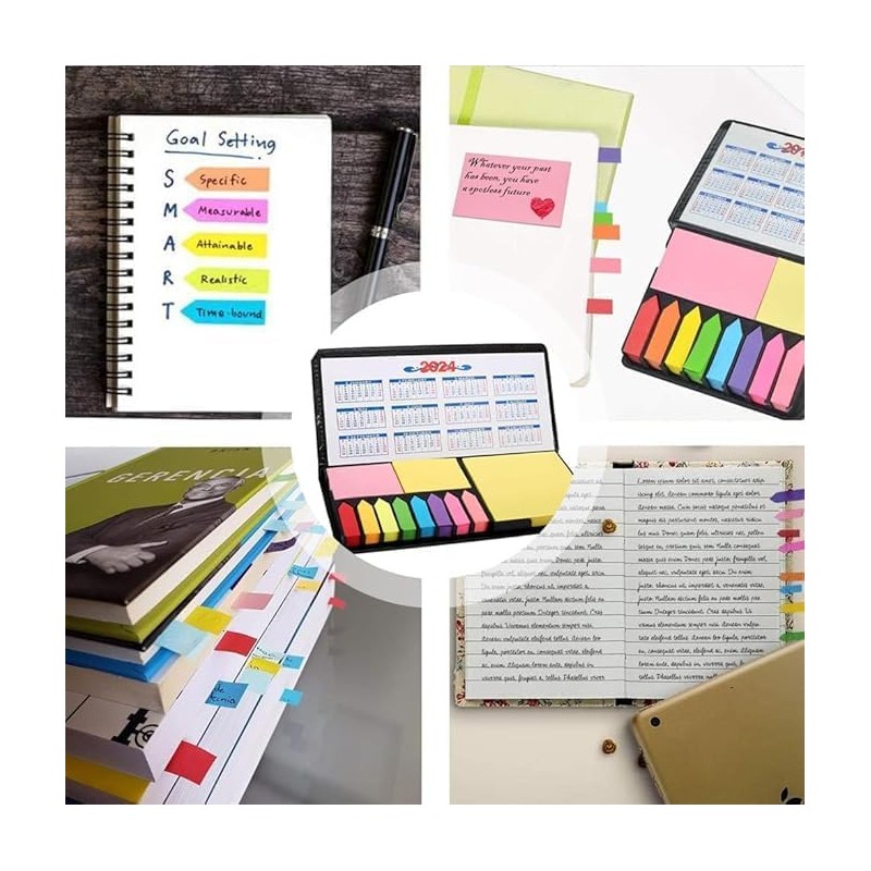 Sticky Notes Set, 2000 Pcs Colorful Self-Stick Memo Note Pads