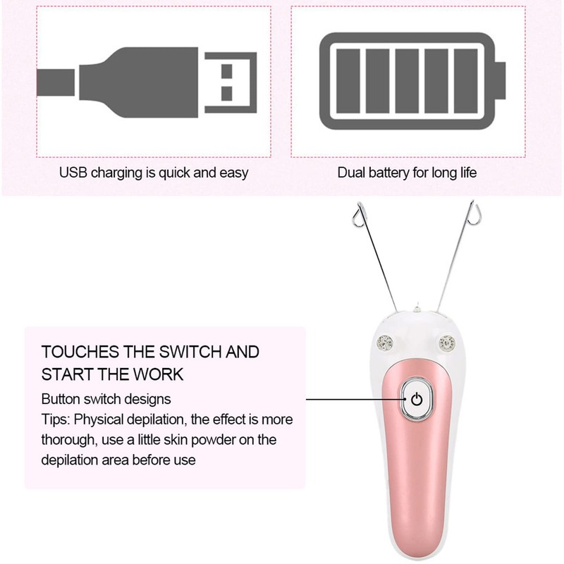 Electric Facial Hair Remover Women Threading Epilator Physical Threader Hair