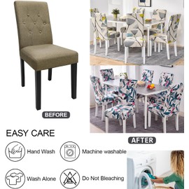 JMYDecor Dining Room Chair Covers Set of 4, Stretch Parsons Chair Slipcovers Removable Washable Kitchen Chair Protector Cover for Dining Room, Hotel, Ceremony