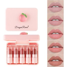 Lápiz Labial Mate De 5 Colores De Larga Duración, Color Melo