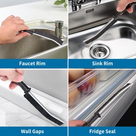 2 Pcs Crevice Cleaning Brush Hard Bristle Gap Brush Multifunctional for Bathroom Household Kitchen Tiles Window Crevice Cleaning Tool (Style 2)