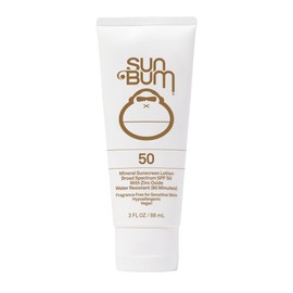 Sun Bum Mineral SPF 50 Sunscreen Body Lotion - Broad Spectrum Moisturizing Sunscreen with Vitamin E - Vegan and Hawaii 104 Act Compliant (Made without Octinoxate & Oxybenzone) - Travel Size - 3 oz