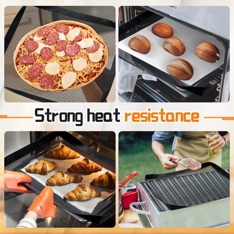 Teenyyou 2 Pcs PTFE Solid Oven Basket Non Stick Cooking