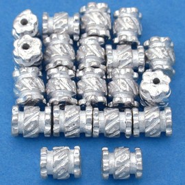15g Bali Tube Beads Silver PLT Beading 6.5mm Approx 20