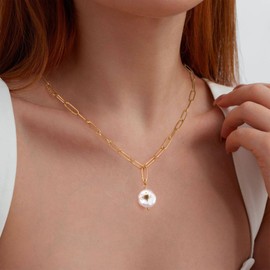 Joo&Rind Women's Choker Necklace, Gold, Boho Style Link Chain, Stainless Steel with Gemstone 18 K Gold-Plated Boho Jewellery, Gifts for Women, Stainless Steel, No Gemstone