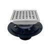 SISEHO 4 Inch Brushed Nickel Shower Floor Drain Square for