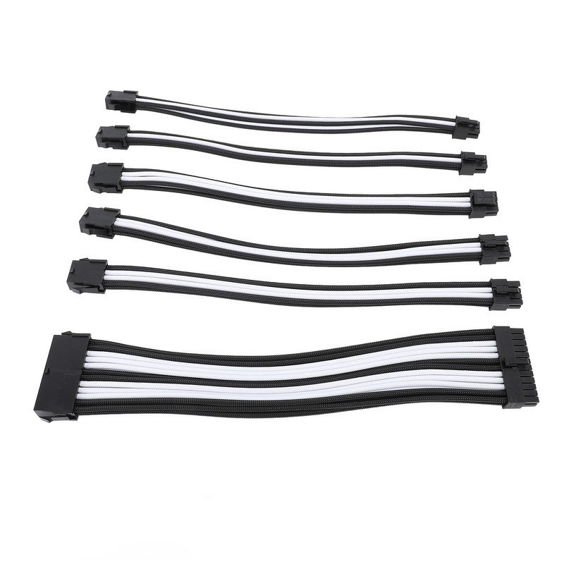 6PCS PC Extension Cable Set 30cm 24 Pin Motherboard Extension