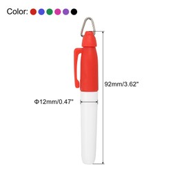 PATIKIL Mini Permanent Markers, 12 Pack Golf Ball Marker Pens with Keychain Clip for Office Meeting Outdoor Activities, 6 Color