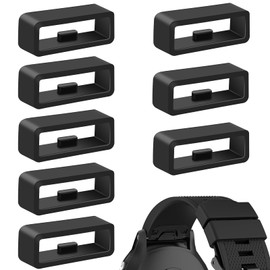 8-Pack Band keepers Compatible with Garmin Forerunner 265/35/235, Forerunner 945/935 Watch Bands, Silicone Replacement Watch Band Loop/Holder/Retainer Fastener Rings (8*Black)