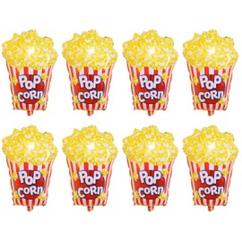 NYGGTYK 8 Pieces Popcorn Balloons, Creative Aluminium Film Balloons, Funny Balloons, Decorative Balloons, Cute Balloons