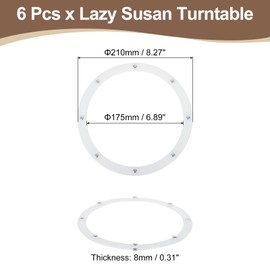 uxcell 6Pcs 8 Inch Rotating Swivel Stand with Steel Ball Bearings, Lazy Susan Base Turntable Bearing Plate Round Table Swivel Base for Home Kitchen, White, 8 Balls