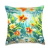 Aquarium Goldfish Underwater Fancy Goldfish Lovers Aquarium Throw Pillow