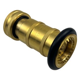 Eisorter 1" NPSH/NPT Fire Fighter Hose Nozzle 100 psi 75 gpm Brass Fire Equipment Spray Jet Fog,Heavy-Duty Industrial Brass Fire Equipment Water Hose Nozzle