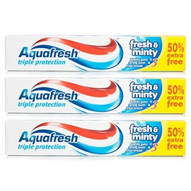 3x Aquafresh FRESH & MINTY Triple Protection Toothpaste 75ml