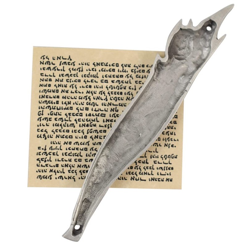 Modern Artisans American Made Pewter Mezuzah, Blooming Tulip Design, 4"