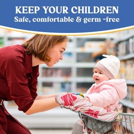 PILLANI Shopping Cart Cover for Baby, High Chair Cover for Restaurant Seat - Grocery Cart Cover for Baby Girl and Boy, Comfortable Cotton Buggy Covers for Babies - Padded Toddler Shopping Cart Cover