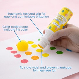 BAZIC Products Washable Dot Markers for Arts and Crafts Kids, 6 Colors Paint Marker Kit, Non Toxic Water-Based Bingo Daubers (6/Pack), 2-Pack