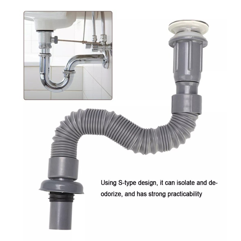 generic Cuarto Baño Lavabo Universal Tubo Drenaje Del Fregadero En