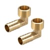 TA-VIGOR 2Pcs Brass Barb Hose Fitting, 90 Degree Elbow 14mm