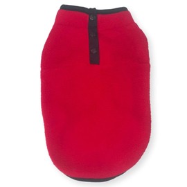 Cara Mia Dogwear Lightweight Button Neck Dog Fleece Vest Shirt Coat (XL, Red/Black)