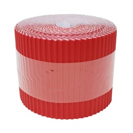 Bright Ideas Corrugated Border Roll for School Displays, Red, 10cm x 7.5m. BI7885.