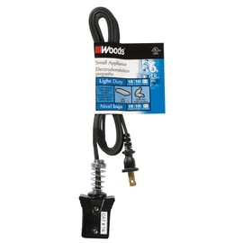 Woods 0291 HPN Small Appliance Cord, 6-Foot, Black