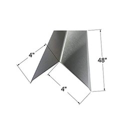 304 Brushed Stainless Steel Corner Guards, Protective Angles, 48" Long (4 x 4, 20ga, with Hug Edges, 1)