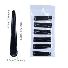 Pack of 12 Crocodile Hair Clips, Section Clips, Hairdressing Accessories, for Styling and Cutting, Hairdressing Supplies (Black)