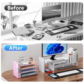 gianotter Organizador de papel de 4 niveles con soporte para revistas, organizadores de escritorio y accesorios, accesorios de escritorio y...        