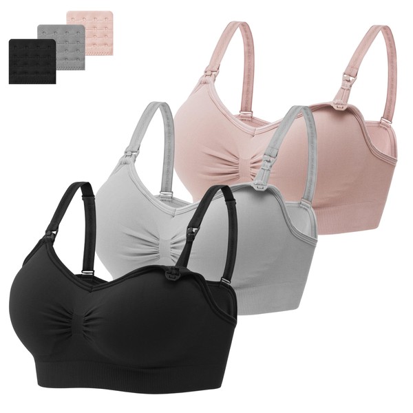 HBselect 3 Pack Women’s Wireless Seamless Maternity & Breastfeeding Bras
