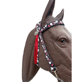 browband headstall with quick change clips horse size vegas gambler print
